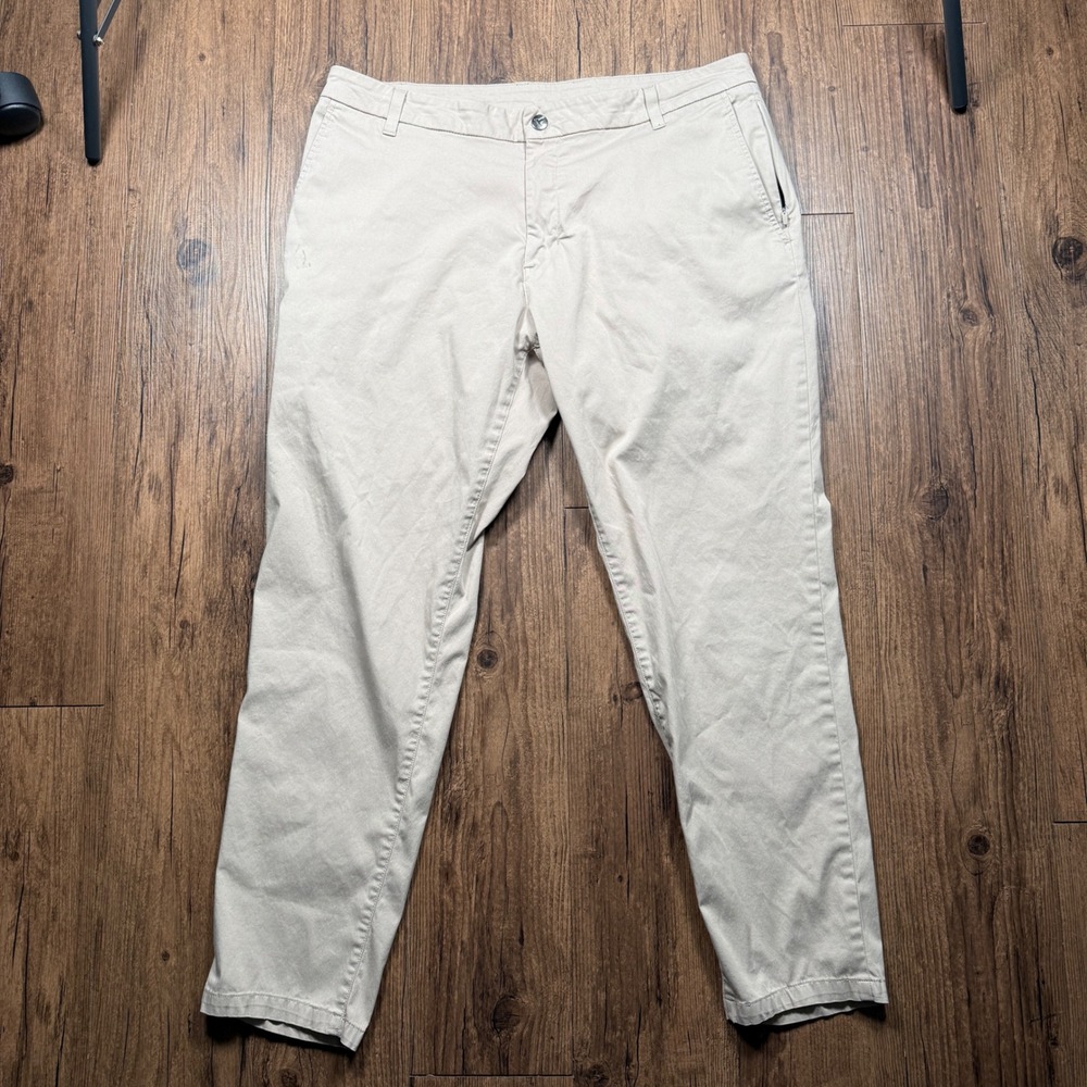 Birddogs Pants Mens 36x30 (36x28) Khaki Tan Beige Lined Stretch Casual Trousers